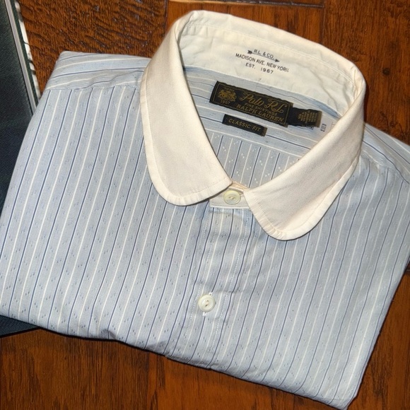 Polo Ralph Lauren Club Collar Striped Shirt Polo Fine Shirting Harrods Exclusive - Picture 9 of 12